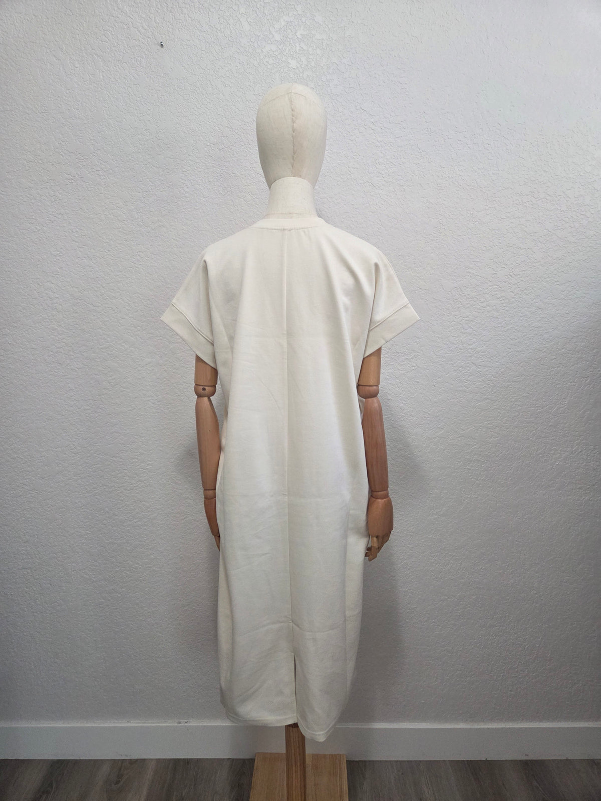 Cotton Blend Relaxed Midi Dress